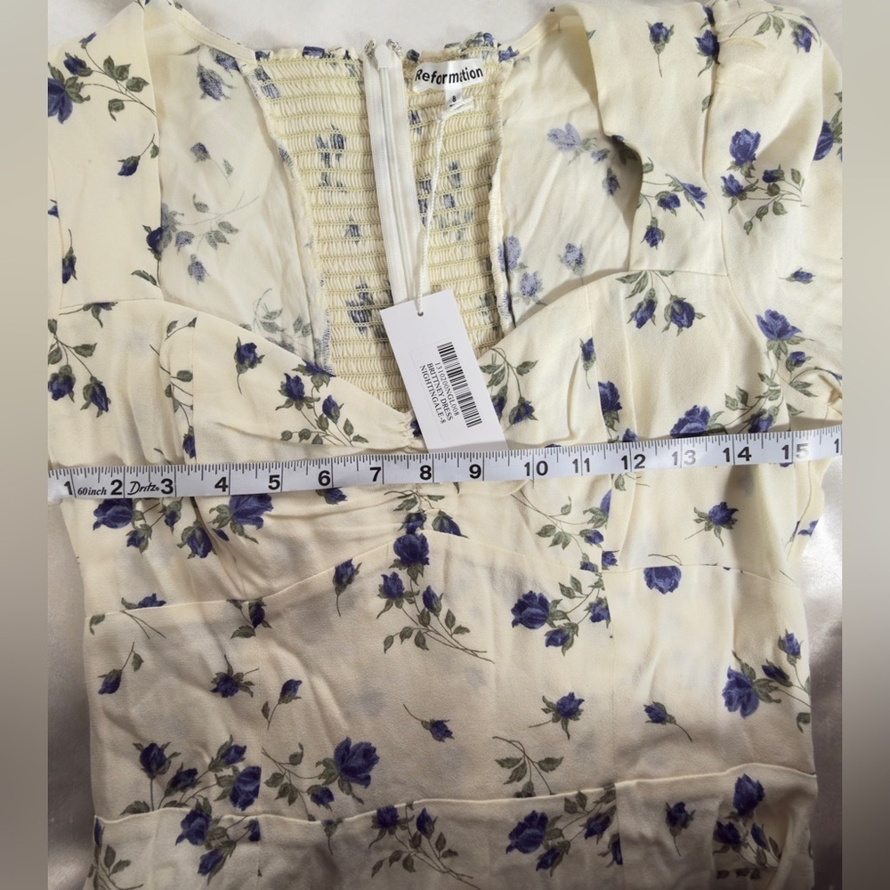 Reformation White and Blue Floral Mini Dress - Picture 10 of 11